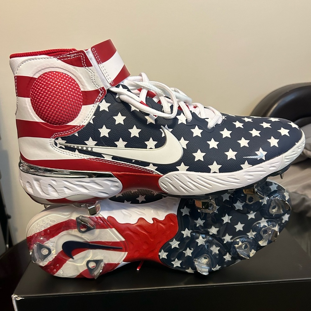 Nike Alpha Huarache Elite 3 Mid DA1675-416 White Cleats USA Mens Size 11.5